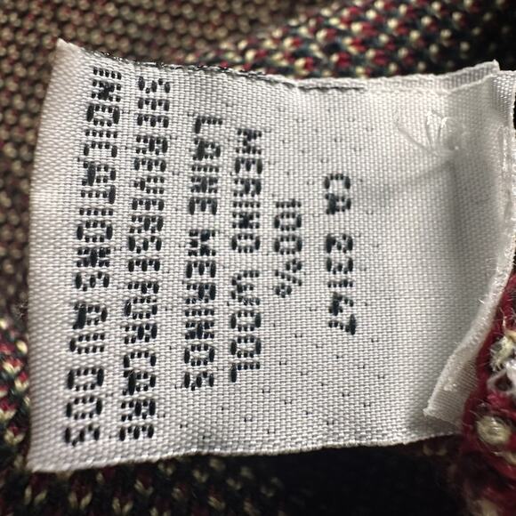 Talbots women S Cardigan Merino Wool Button Red Christmas Plaid made in Italy - Picture 14 of 16